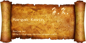 Hargas Kevin névjegykártya